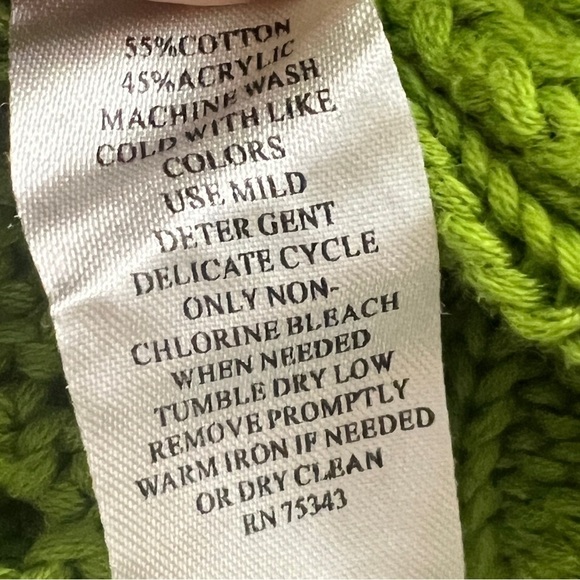 Fenn Wright Manson vibrant green chunky soft cable knit pull over sweater Large - Picture 4 of 4